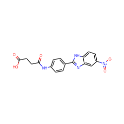 O=C(O)CCC(=O)Nc1ccc(-c2nc3cc([N+](=O)[O-])ccc3[nH]2)cc1 ZINC000299836211