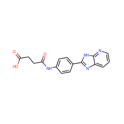 O=C(O)CCC(=O)Nc1ccc(-c2nc3cccnc3[nH]2)cc1 ZINC000299835198