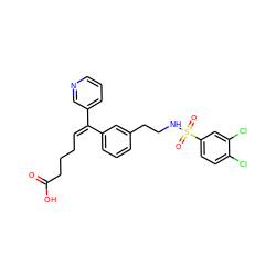 O=C(O)CCC/C=C(/c1cccnc1)c1cccc(CCNS(=O)(=O)c2ccc(Cl)c(Cl)c2)c1 ZINC000027758592