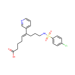 O=C(O)CCC/C=C(\CCCNS(=O)(=O)c1ccc(Cl)cc1)c1cccnc1 ZINC000013733282