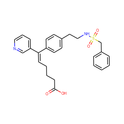 O=C(O)CCC/C=C(\c1ccc(CCNS(=O)(=O)Cc2ccccc2)cc1)c1cccnc1 ZINC000013733168