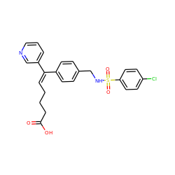 O=C(O)CCC/C=C(\c1ccc(CNS(=O)(=O)c2ccc(Cl)cc2)cc1)c1cccnc1 ZINC000013733162