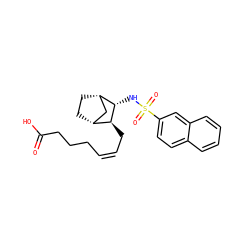 O=C(O)CCC/C=C\C[C@@H]1[C@@H](NS(=O)(=O)c2ccc3ccccc3c2)[C@H]2CC[C@@H]1C2 ZINC000013766001