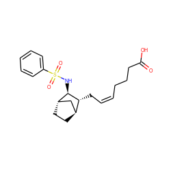 O=C(O)CCC/C=C\C[C@@H]1[C@H]2CC[C@@H](C2)[C@H]1NS(=O)(=O)c1ccccc1 ZINC000100754711