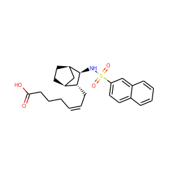 O=C(O)CCC/C=C\C[C@@H]1[C@H]2CC[C@H](C2)[C@H]1NS(=O)(=O)c1ccc2ccccc2c1 ZINC000013765998