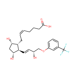 O=C(O)CCC/C=C\C[C@H]1[C@@H](O)C[C@@H](O)[C@@H]1/C=C/[C@@H](O)COc1cccc(C(F)(F)F)c1 ZINC000004474587