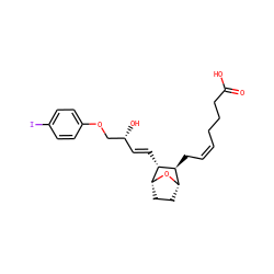 O=C(O)CCC/C=C\C[C@H]1[C@@H]2CC[C@@H](O2)[C@@H]1/C=C/[C@@H](O)COc1ccc(I)cc1 ZINC000013649924