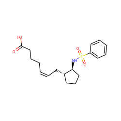 O=C(O)CCC/C=C\C[C@H]1CCC[C@@H]1NS(=O)(=O)c1ccccc1 ZINC000003803744