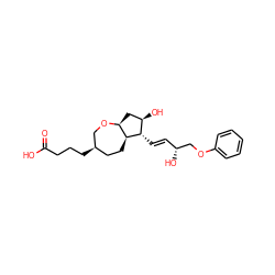 O=C(O)CCC[C@@H]1CC[C@H]2[C@H](C[C@@H](O)[C@@H]2/C=C/[C@@H](O)COc2ccccc2)OC1 ZINC000166247175