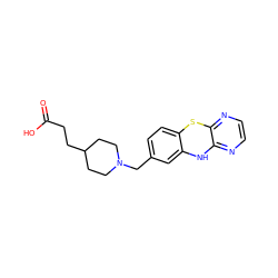 O=C(O)CCC1CCN(Cc2ccc3c(c2)Nc2nccnc2S3)CC1 ZINC000034554488