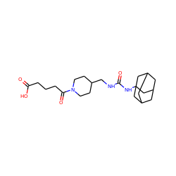 O=C(O)CCCC(=O)N1CCC(CNC(=O)NC23CC4CC(CC(C4)C2)C3)CC1 ZINC000036330660