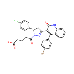 O=C(O)CCCC(=O)N1N=C(c2c(-c3ccc(Br)cc3)c3ccccc3[nH]c2=O)C[C@H]1c1ccc(Cl)cc1 ZINC000096283786