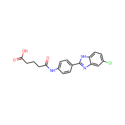 O=C(O)CCCC(=O)Nc1ccc(-c2nc3cc(Cl)ccc3[nH]2)cc1 ZINC000021142309