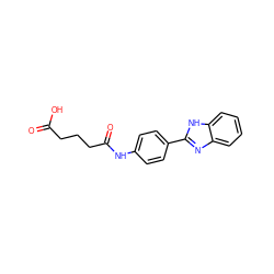 O=C(O)CCCC(=O)Nc1ccc(-c2nc3ccccc3[nH]2)cc1 ZINC000000857572