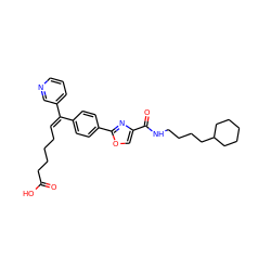 O=C(O)CCCC/C=C(\c1ccc(-c2nc(C(=O)NCCCCC3CCCCC3)co2)cc1)c1cccnc1 ZINC000003827905