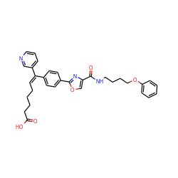 O=C(O)CCCC/C=C(\c1ccc(-c2nc(C(=O)NCCCCOc3ccccc3)co2)cc1)c1cccnc1 ZINC000003950578