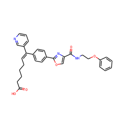 O=C(O)CCCC/C=C(\c1ccc(-c2nc(C(=O)NCCOc3ccccc3)co2)cc1)c1cccnc1 ZINC000013782519