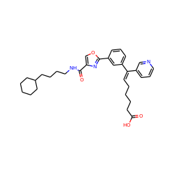 O=C(O)CCCC/C=C(\c1cccnc1)c1cccc(-c2nc(C(=O)NCCCCC3CCCCC3)co2)c1 ZINC000004675074