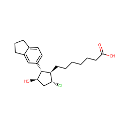 O=C(O)CCCCCC[C@@H]1[C@@H](c2ccc3c(c2)CCC3)[C@H](O)C[C@H]1Cl ZINC000137020439