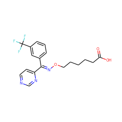 O=C(O)CCCCCO/N=C(\c1cccc(C(F)(F)F)c1)c1ccncn1 ZINC000013759509