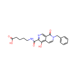 O=C(O)CCCCNC(=O)c1ncc2c(=O)n(Cc3ccccc3)ccc2c1O ZINC000169710918