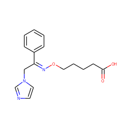 O=C(O)CCCCO/N=C(/Cn1ccnc1)c1ccccc1 ZINC000013738881