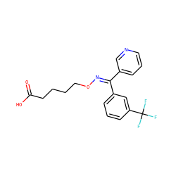 O=C(O)CCCCO/N=C(/c1cccnc1)c1cccc(C(F)(F)F)c1 ZINC000001536934