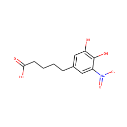 O=C(O)CCCCc1cc(O)c(O)c([N+](=O)[O-])c1 ZINC000027897037