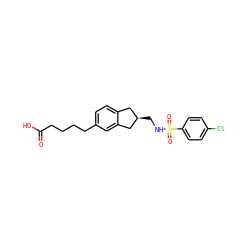 O=C(O)CCCCc1ccc2c(c1)C[C@H](CNS(=O)(=O)c1ccc(Cl)cc1)C2 ZINC000027331517