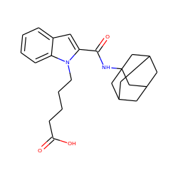 O=C(O)CCCCn1c(C(=O)NC23CC4CC(CC(C4)C2)C3)cc2ccccc21 ZINC001772635563