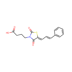 O=C(O)CCCN1C(=O)S/C(=C\C=C\c2ccccc2)C1=O ZINC000015906851