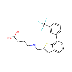 O=C(O)CCCNCc1cc2cccc(-c3cccc(C(F)(F)F)c3)c2s1 ZINC001772574500