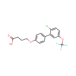 O=C(O)CCCOc1ccc(-c2cc(OC(F)(F)F)ccc2Cl)cc1 ZINC001772642272