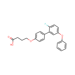 O=C(O)CCCOc1ccc(-c2cc(Oc3ccccc3)ccc2F)cc1 ZINC001772650352