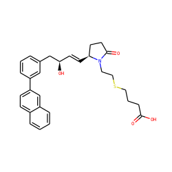 O=C(O)CCCSCCN1C(=O)CC[C@@H]1/C=C/[C@@H](O)Cc1cccc(-c2ccc3ccccc3c2)c1 ZINC000084712700