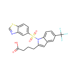 O=C(O)CCCc1cc2cc(C(F)(F)F)ccc2n1S(=O)(=O)c1ccc2scnc2c1 ZINC001772645901