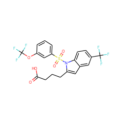 O=C(O)CCCc1cc2cc(C(F)(F)F)ccc2n1S(=O)(=O)c1cccc(OC(F)(F)F)c1 ZINC001772587475