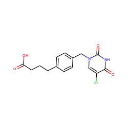 O=C(O)CCCc1ccc(Cn2cc(Cl)c(=O)[nH]c2=O)cc1 ZINC000040940454