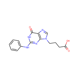 O=C(O)CCCn1cnc2c(=O)[nH]c(Nc3ccccc3)nc21 ZINC000013644863