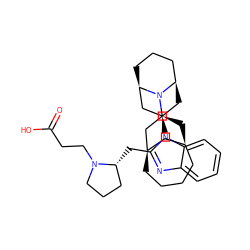 O=C(O)CCN1CCC[C@H]1Cc1nc2ccccc2n1[C@@H]1C[C@@H]2CCC[C@H](C1)N2[C@H]1C[C@H]2CCCC[C@H](C2)C1 ZINC000473236422