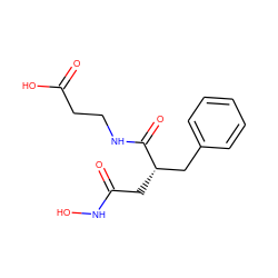 O=C(O)CCNC(=O)[C@@H](CC(=O)NO)Cc1ccccc1 ZINC000001533178