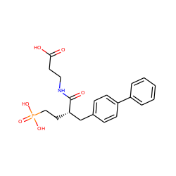 O=C(O)CCNC(=O)[C@@H](CCP(=O)(O)O)Cc1ccc(-c2ccccc2)cc1 ZINC000027619591