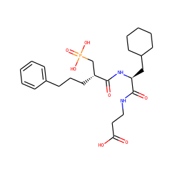 O=C(O)CCNC(=O)[C@H](CC1CCCCC1)NC(=O)[C@H](CCCc1ccccc1)CP(=O)(O)O ZINC000013558490