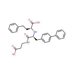 O=C(O)CCNC(=O)[C@H](Cc1ccc(-c2ccccc2)cc1)N[C@@H](CCc1ccccc1)C(=O)O ZINC000072116385