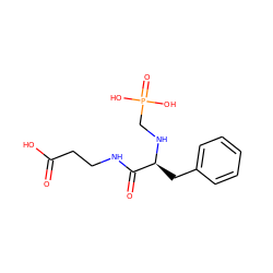 O=C(O)CCNC(=O)[C@H](Cc1ccccc1)NCP(=O)(O)O ZINC000013734502