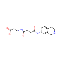 O=C(O)CCNC(=O)CCC(=O)Nc1ccc2c(c1)CNCC2 ZINC000058506202