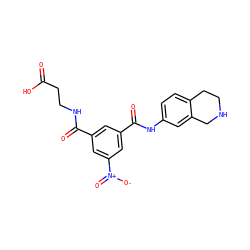 O=C(O)CCNC(=O)c1cc(C(=O)Nc2ccc3c(c2)CNCC3)cc([N+](=O)[O-])c1 ZINC000036269317