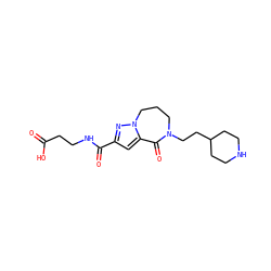 O=C(O)CCNC(=O)c1cc2n(n1)CCCN(CCC1CCNCC1)C2=O ZINC000013762324