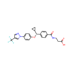 O=C(O)CCNC(=O)c1ccc([C@H](Oc2ccc(-n3cc(C(F)(F)F)cn3)cc2)C2CC2)cc1 ZINC000096269707