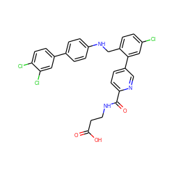 O=C(O)CCNC(=O)c1ccc(-c2cc(Cl)ccc2CNc2ccc(-c3ccc(Cl)c(Cl)c3)cc2)cn1 ZINC000148203802